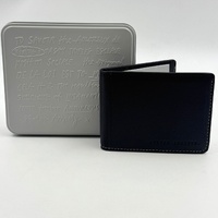 Status Anxiety Mens Leather Bi Fold Genuine Wallet Black with Gift Tin