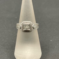 Ladies 9ct White Gold Diamond Ring