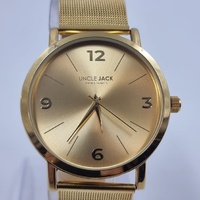 Uncle Jack 40mm Gold Tone Stainless Steel Quartz Mens Dress Watch Mesh Band