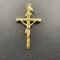 Unisex 9ct Yellow Gold Crucifix Cross Pendant
