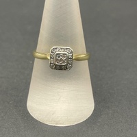 Ladies 9ct Yellow Gold Diamond Cluster Ring