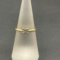 Ladies 9ct Yellow Gold Diamond Ring