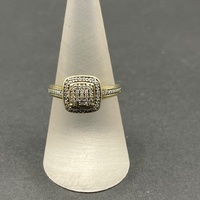 Ladies 9ct Yellow Gold Diamond Cluster Ring