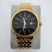 Chisel Gold Tone Black Dial Date Watch 50M Water Resistant 5829160
