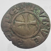 Crusades Lusignan Hugh III BI Denier Lion Cyprus Jerusalem 1284-87 Coin