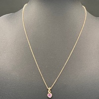 Ladies 18ct Rose Gold Cable Link Chain & Pink Sapphire Infinity Pendant