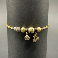 Ladies 18ct Yellow Gold Palma Link Bead Bracelet