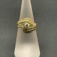 Ladies 18ct Yellow Gold 2 Ring Set Diamond Rings
