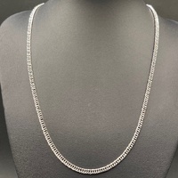Unisex 18ct White Gold Panzer Link Necklace