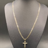 Unisex 9ct Yellow Gold Curb Link Chain & Crucifix Pendant