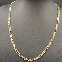 Unisex 18ct Yellow Gold Double Link Birdseye & Figure 8 Link Necklace