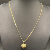 Ladies 18ct Yellow Gold Fancy Link & Heart Pendant Necklace