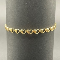 Ladies 18ct Yellow Gold Heart Link Bracelet