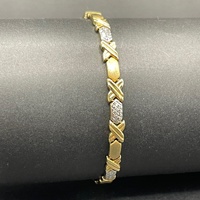 Unisex 18ct Yellow Gold Fancy Link Bracelet