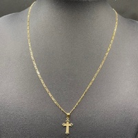 Unisex 9ct Yellow Gold Anchor Link Necklace & Cross Pendant