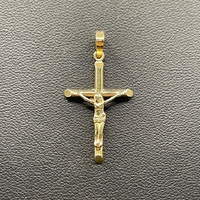 Unisex 9ct Yellow Gold Crucifix Cross Pendant