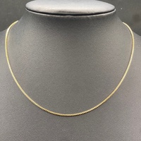 Unisex 14ct Yellow Gold Box Link Necklace