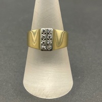 Mens 18ct Yellow Gold Diamond Ring