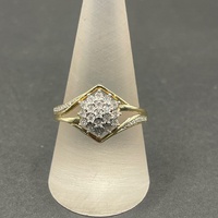 Ladies 9ct Yellow Gold Diamond Cluster Ring