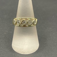 Ladies 9ct Yellow Gold Diamond Cluster Ring
