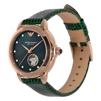 Emporio Armani Mia Automatic Ladies Watch AR60073 Green Leather Strap
