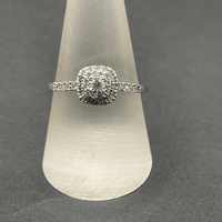 Ladies 9ct White Gold Diamond Cluster Ring
