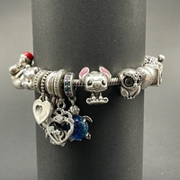 Ladies 925 Sterling Silver Pandora Snake Link Charm Bracelet