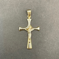 Unisex 10ct Yellow Gold Crucifix Cross Pendant