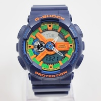 Casio G-Shock GA-110FC-2AJF Navy Blue Orange Green Analog Digital Watch