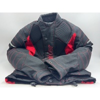 Dririder Aspen Motorcycle Jacket Size Small Black Red Protective Riding Gear