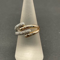 Ladies 9ct Two Tone Gold Diamond Ring