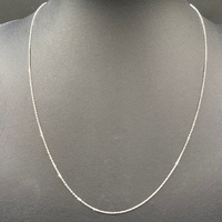 Unisex 9ct White Gold Belcher Link Necklace