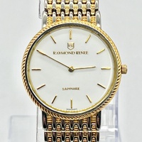 Raymond Renee NB1182 Ladies Sapphire Watch Gold Silver Swiss Quartz