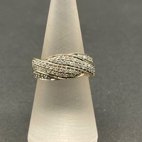Ladies 9ct Yellow Gold Diamond Cluster Ring