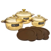 Visions VS-336/CL1 6PC Versa Pyroceram Casserole Set with Lids and Storage