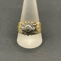 Ladies 9ct Yellow Gold 3 Set Diamond Rings