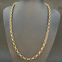 Ladies 9ct Yellow Gold Oval Belcher Link Necklace