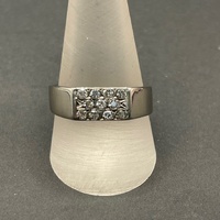 Mens 9ct White Gold Diamond Ring