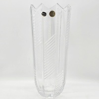 Bohemia Crystal Glass Vase Czech Republic Clear Cut Glass Elegant Decor