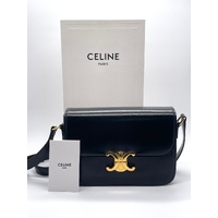 Celine Paris Triomphe Shiny Calfskin Handbag with Certificate of Authenticity