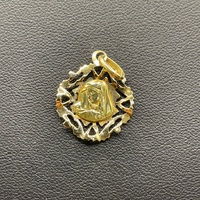Unisex 18ct Yellow Gold Round Religious Pendant