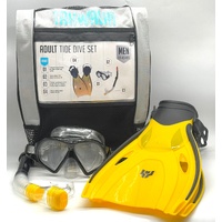 Tahwalhi Adult Tide Dive Set Men US 4.5-8.5 Snorkel Mask Fins Bag
