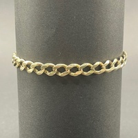 Unisex 9ct Yellow Gold Curb Link Bracelet