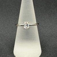 Ladies 18ct White Gold Emerald Cut Diamond Engagement Ring