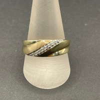Mens 9ct Yellow Gold Diamond Ring