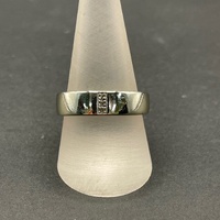 Mens 9ct White Gold Diamond Ring Band