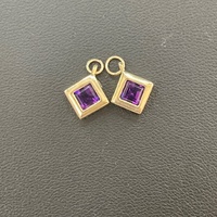 Ladies 9ct Yellow Gold Purple Gemstone Set of Pendants