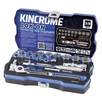 Kincrome K27010 Lok-On Socket Set 19 Piece 3/8 Inch Drive Metric