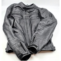 Torque Black Leather Motorcycle Jacket XXXL Biker Cruiser Touring