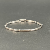 Ladies 18ct White Gold Fancy Bar Link Bracelet